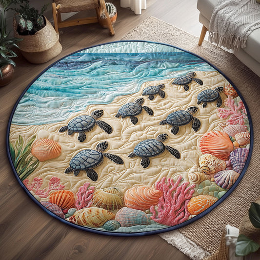 Sea Turtle WJ1004048CL Quilted Round Mat