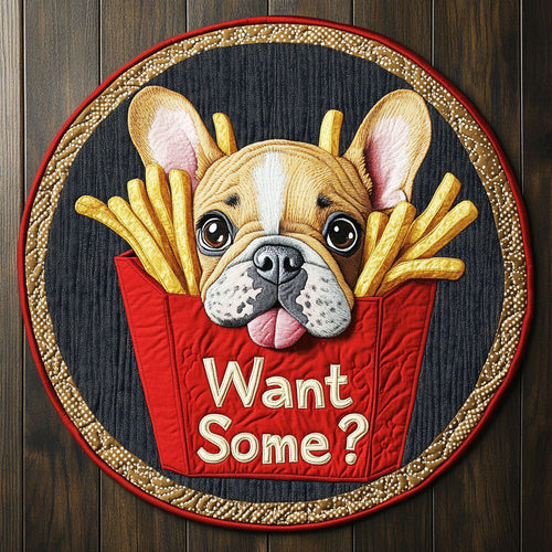 French Fries CM3005021CL Quilted Round Mat