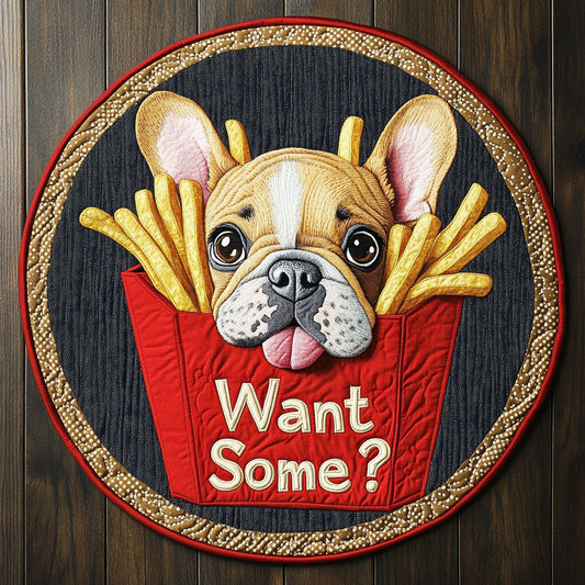 French Fries CM3005021CL Quilted Round Mat
