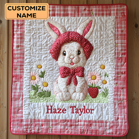 Berry Bunny WN1807003CL Personalized Baby Quilt