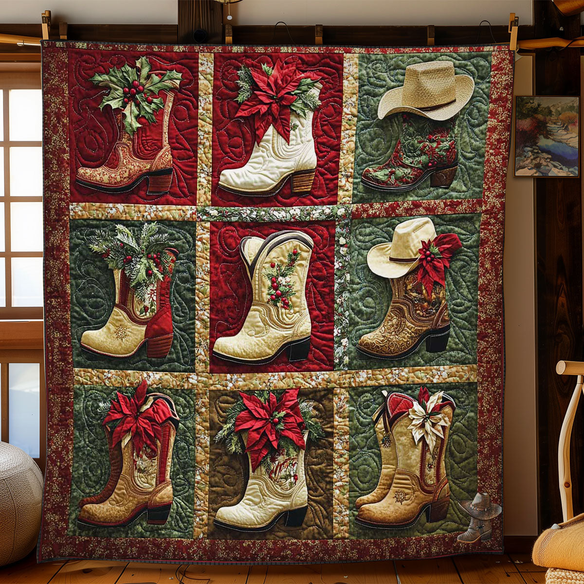 Festive Boots And Hats WN2211038CL Quilt