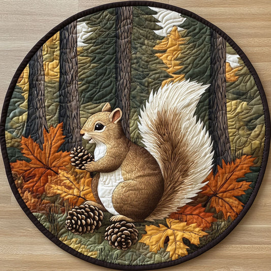 Squirrel Autumn WX2904034CL Quilted Round Mat