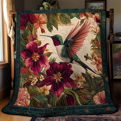 Beautiful Hummingbird In Garden WY2301043CL Quilt