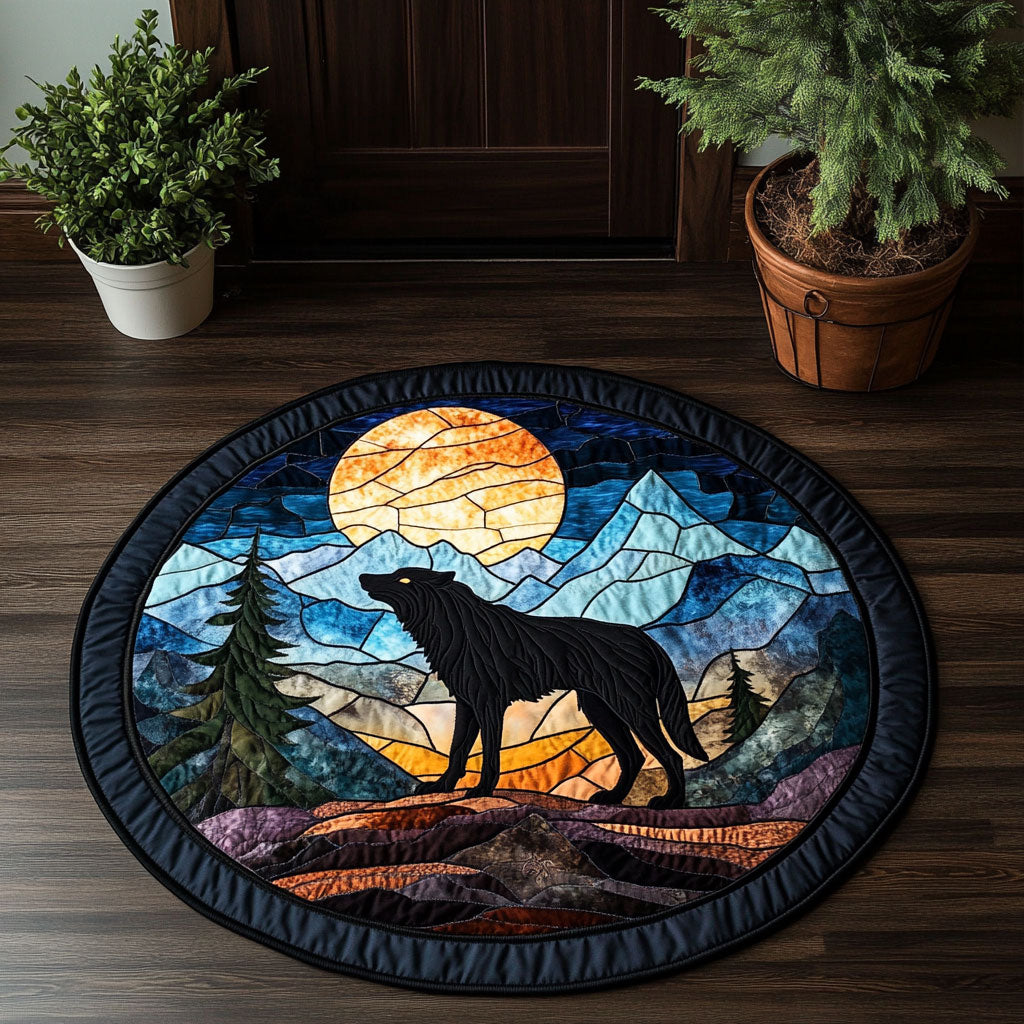 Majestic Wolf CW1206027CL Quilted Round Mat