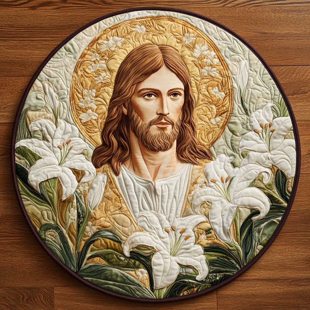 Christianity Jesus King WN2503047CL Quilted Round Mat