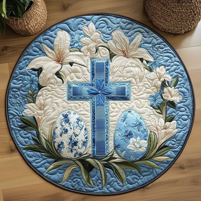 Easter Cross Blessing WN2203014CL Quilted Round Mat