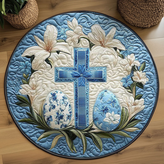 Easter Cross Blessing WN2203014CL Quilted Round Mat