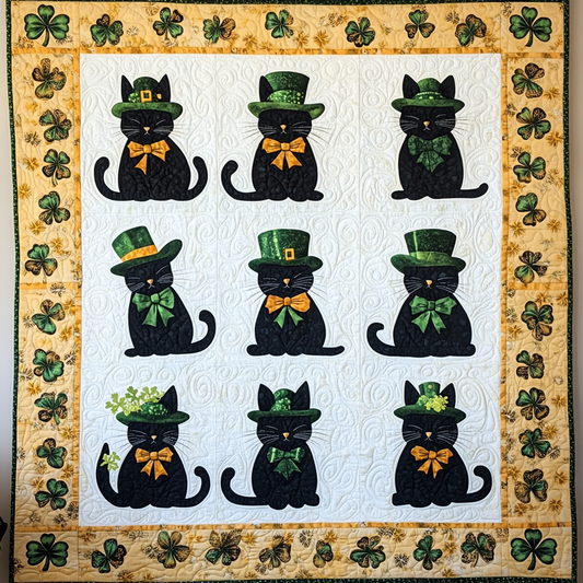 St Patrick's Day Cat XR2612012CL Quilt