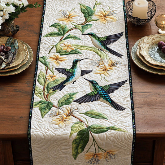Floral Hummingbird CW2005267CL Quilted Table Runner
