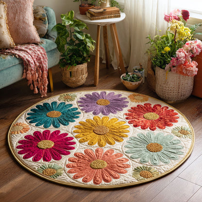 Daisy Parade CW0708018CL Quilted Round Mat