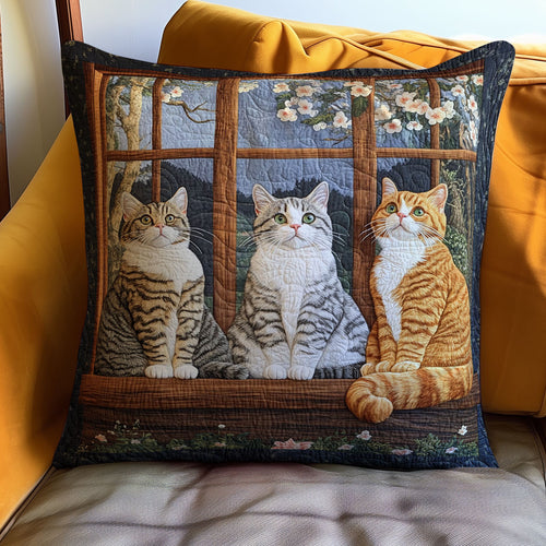 Cute Cat By The Window WJ0212050CL Quilt Pillow Case