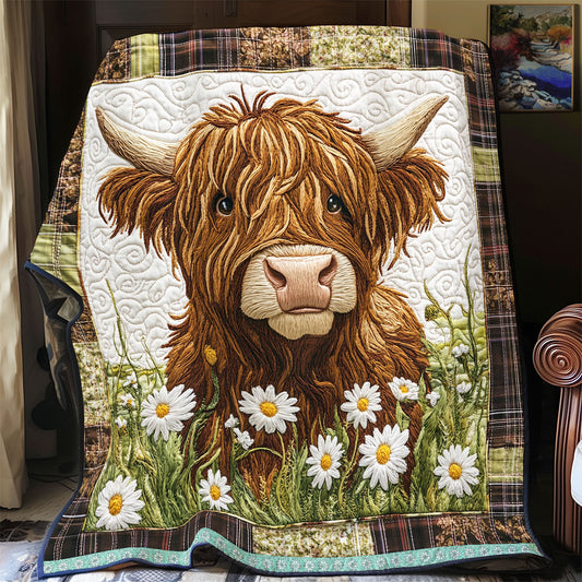 Daisy Highland Cow WX2412009CL Quilt