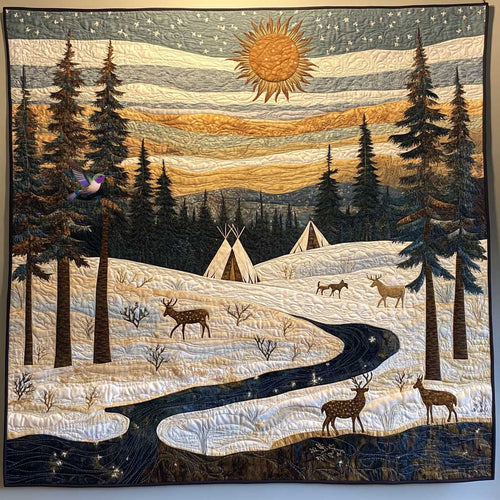 Winter Native American Forest WP0711038CL Quilt