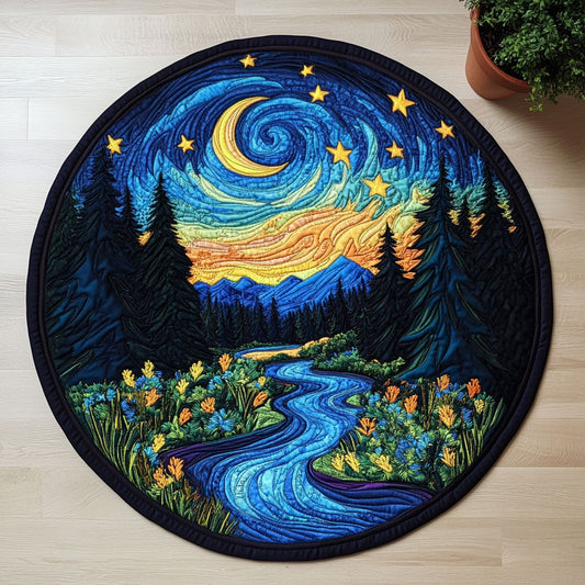 Starry Night CW0506041CL Quilted Round Mat
