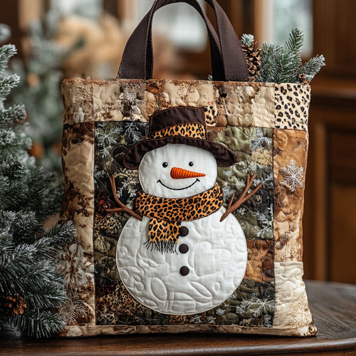 Leopard Snowman WN1411099CL Quilted Tote Bag