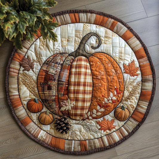 Autumn Pumpkin CW2305409CL Quilted Round Mat