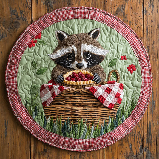 Charming Raccoon CP1207020CL Quilted Round Mat
