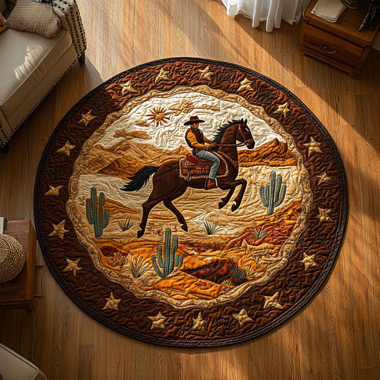Wild West WY2008089CL Quilted Round Mat