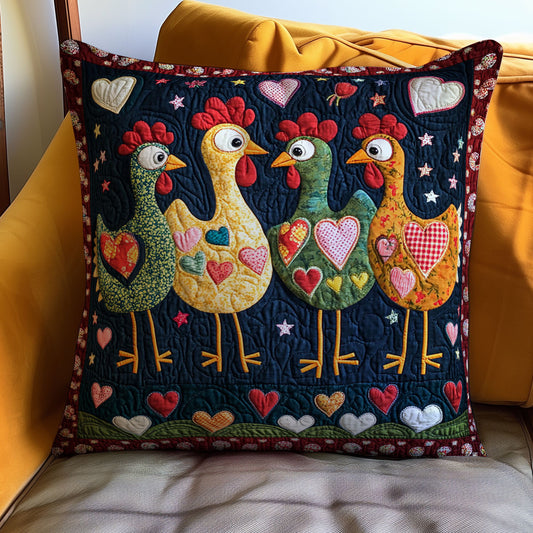 Colorful Funny Chicken WJ2311046CL Quilt Pillow Case