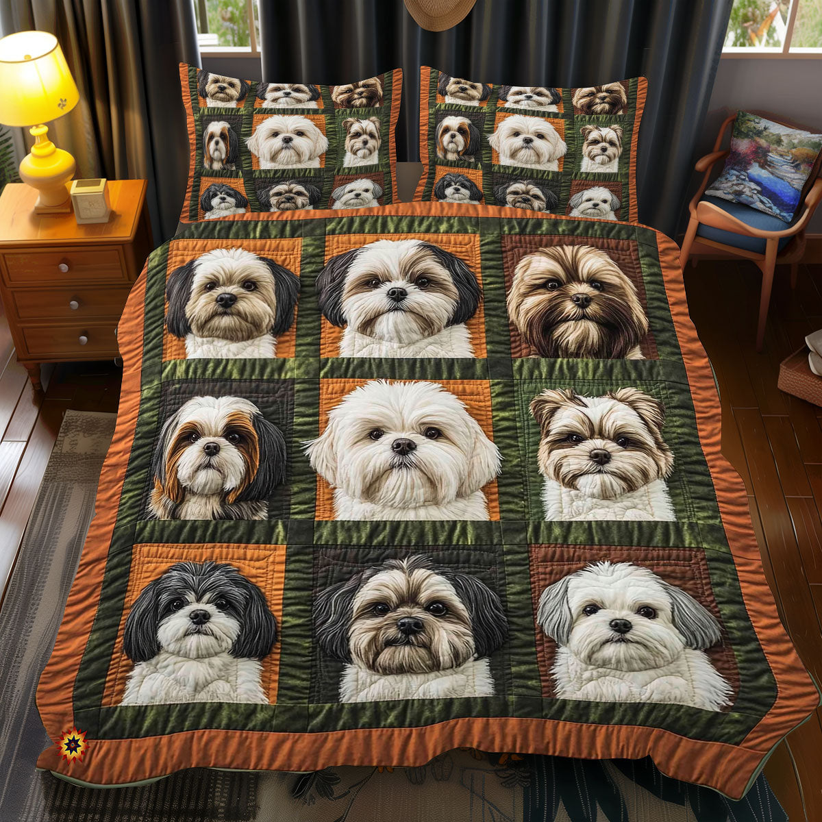 Energetic Shih Tzu WX2612087CL Duvet Cover Set