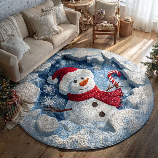 Festive Snowman CW1111040CL Quilted Round Mat