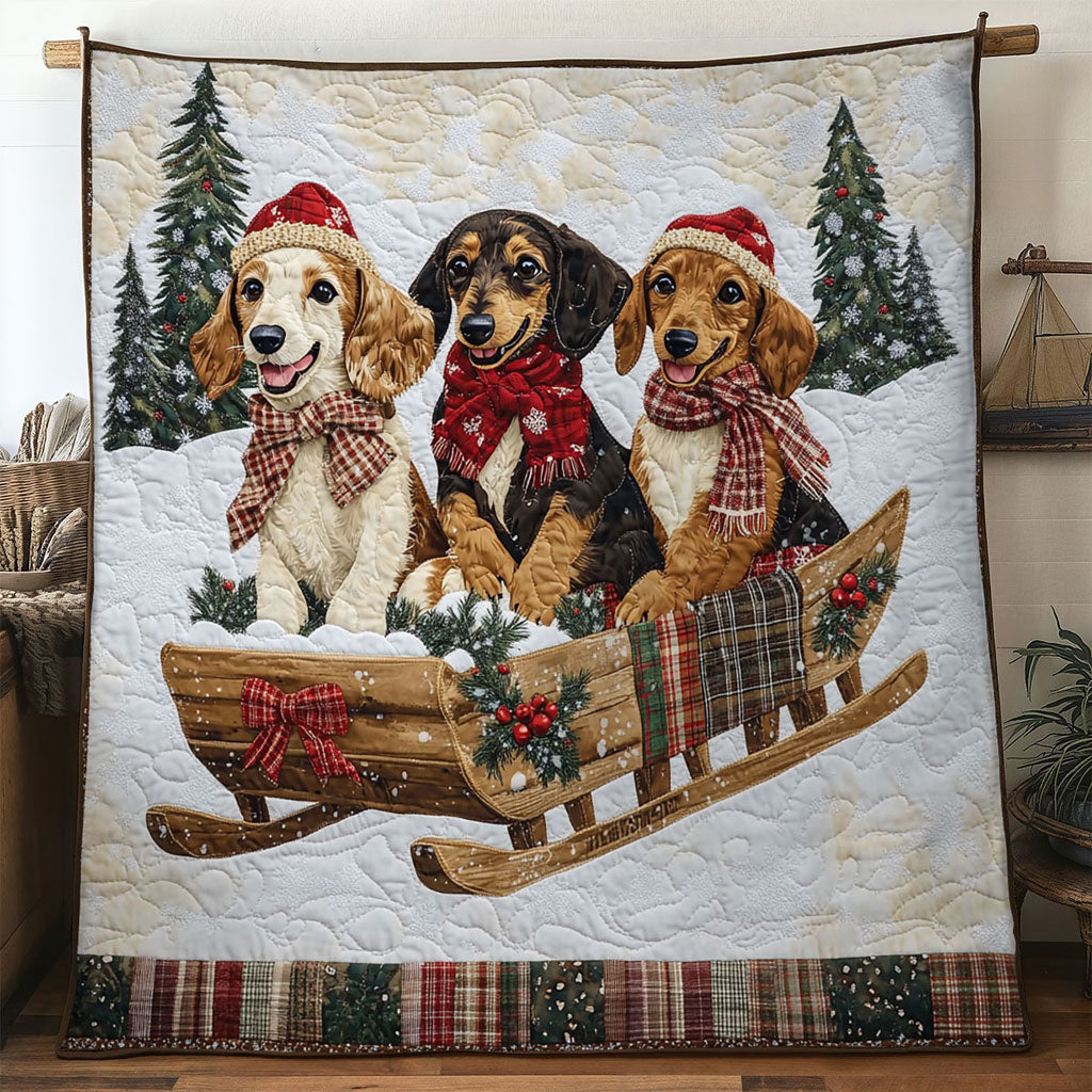 Snowy Fun Dachshund WN1211100CL Quilt