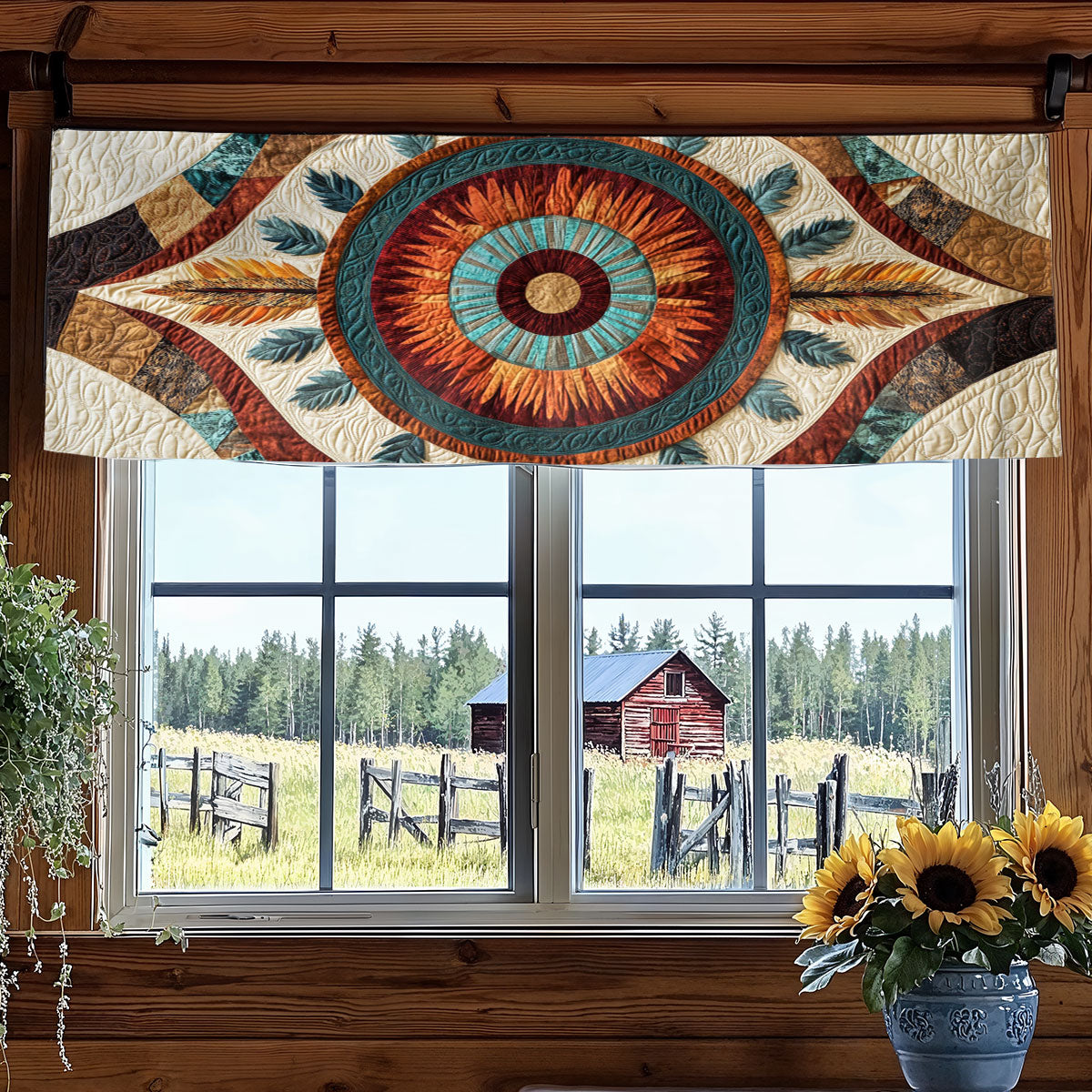 Native Totem Calling WN1407099CL Quilted Valance