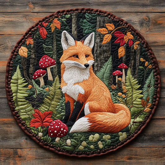 Autumn Forest Watcher WX0307005CL Quilted Round Mat