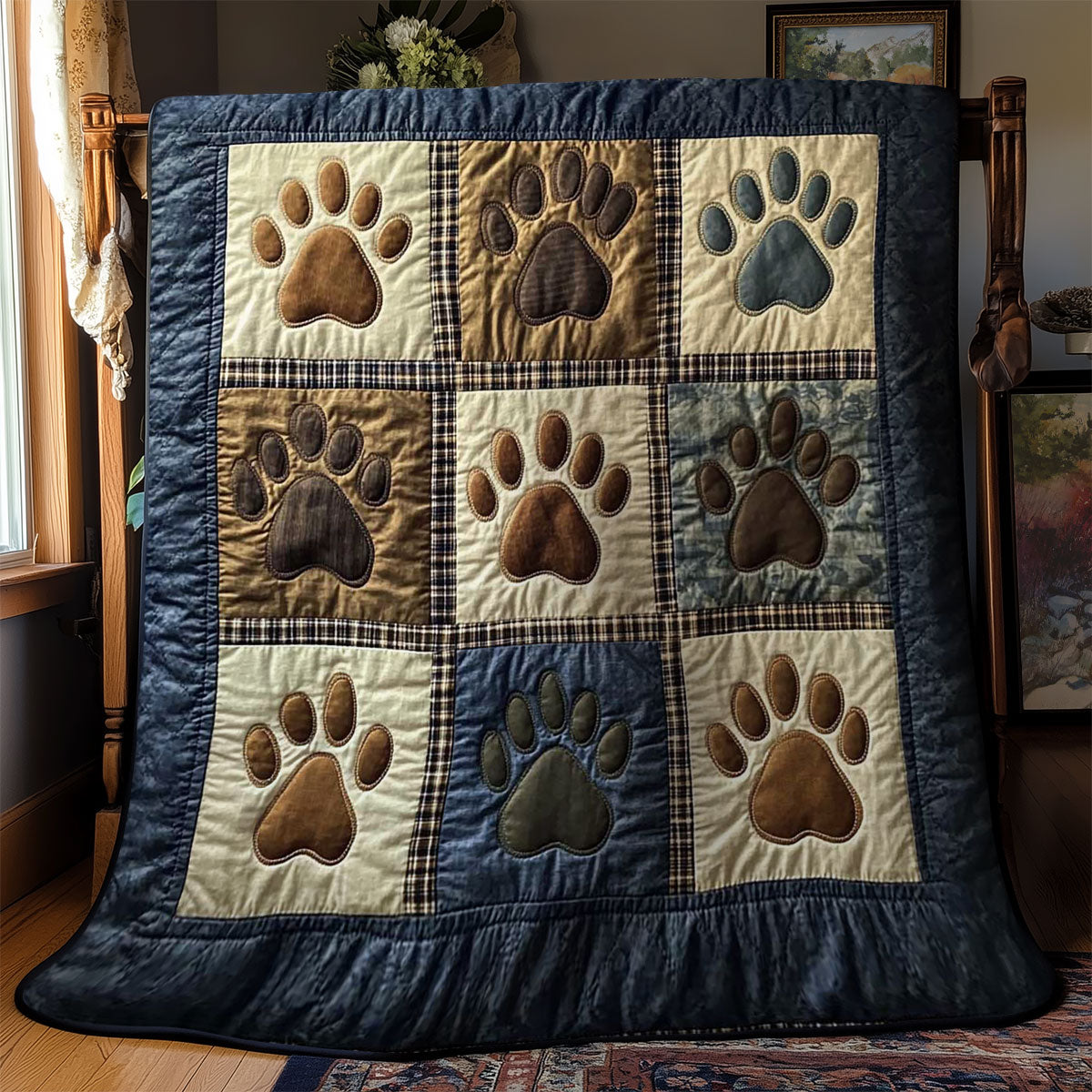 Patchwork Paw Dog WN0503012CL Quilt