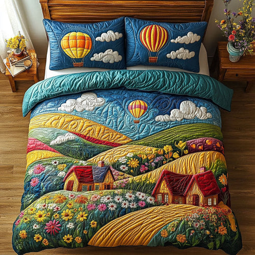 Balloon Ride Over Blooming Valley WX0407006CL Duvet Cover Set