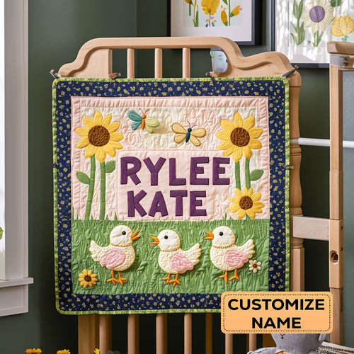 Buttercup Bloom WY2907027CL Personalized Baby Quilt