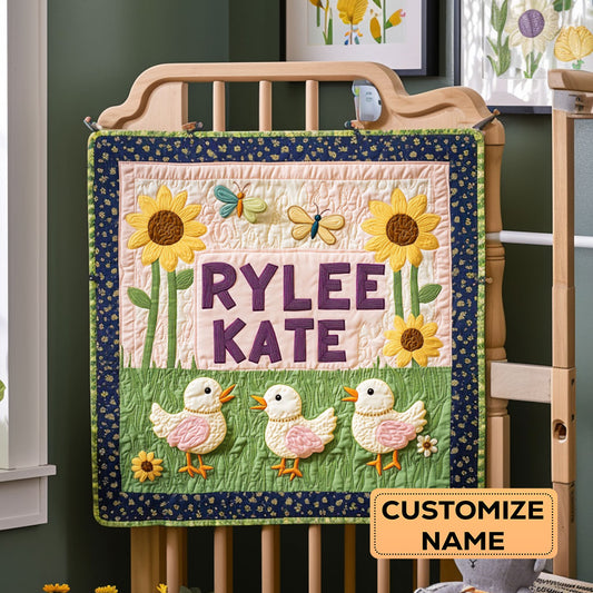 Buttercup Bloom WY2907027CL Personalized Baby Quilt