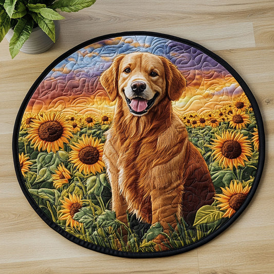 Golden Retriever CW2306022CL Quilted Round Mat