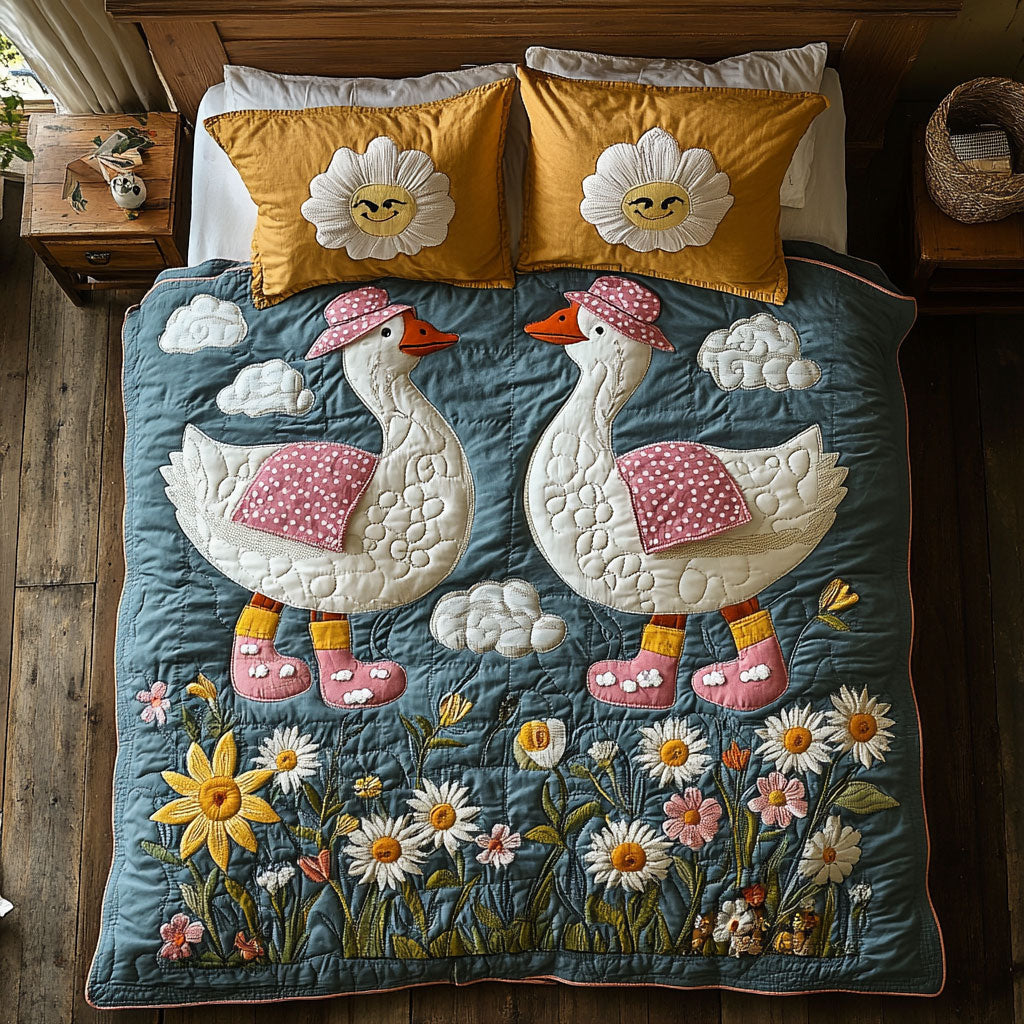 Gossip Geese Pair WJ2503023CL Duvet Cover Set
