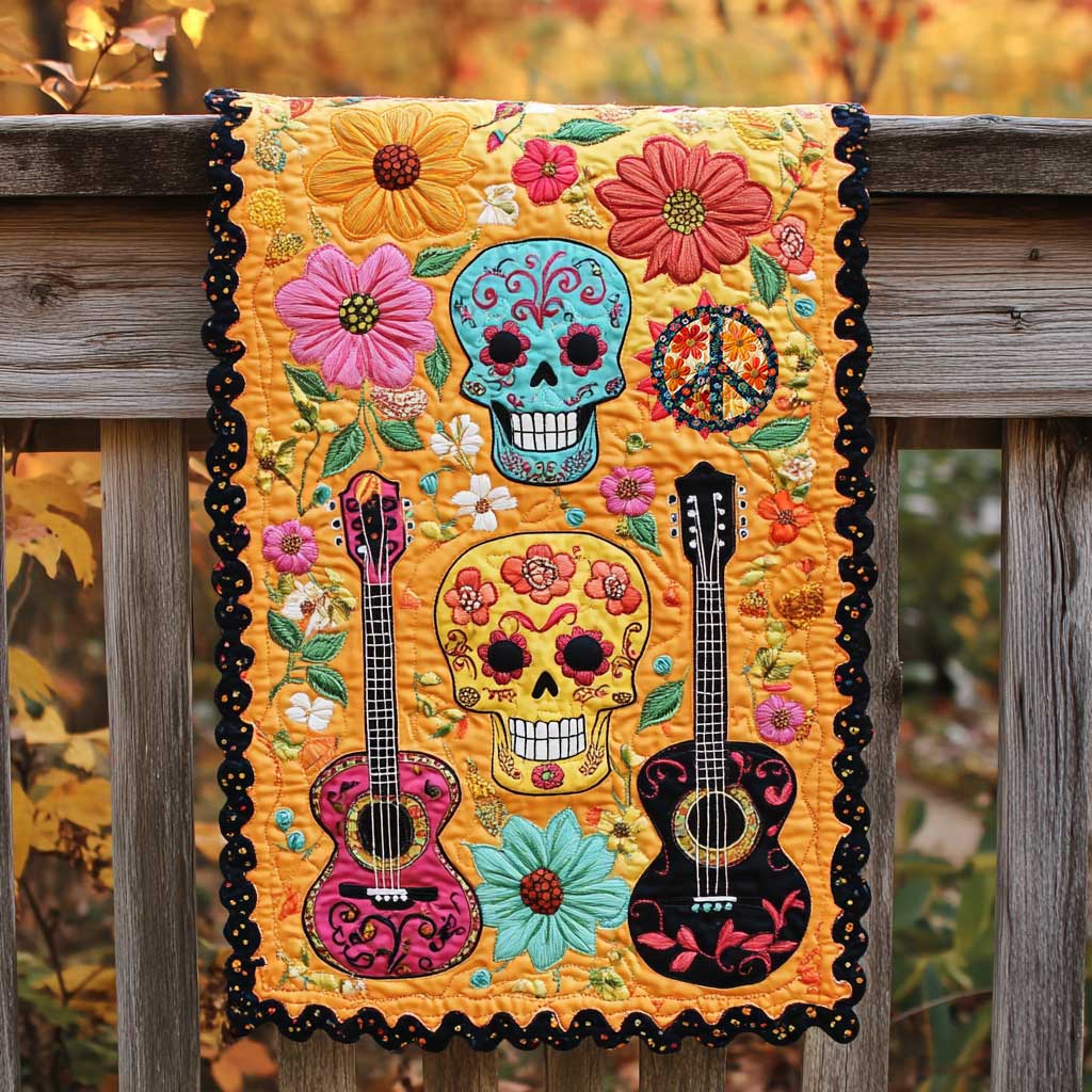 Melody Of The Skull WN0111009CL Quilted Table Runner