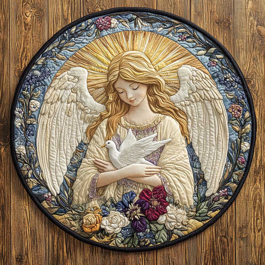 Dreamy Angel CQ0905006CL Quilted Round Mat