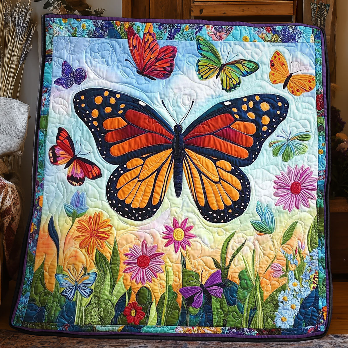 Butterfly Flower Garden WJ0504002CL Quilt