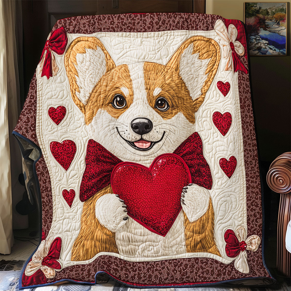 Corgi Valentine WX0701011CL Quilt