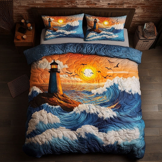 Sunset Beach Lighthouse WY3105018CL Duvet Cover Set