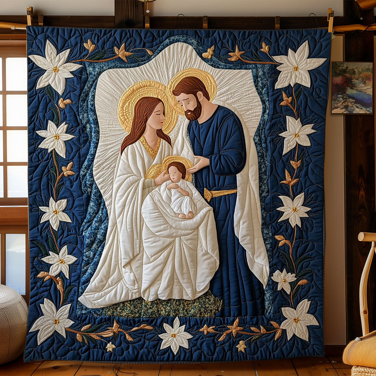 Holy Family In Lilies WY1303061CL Quilt