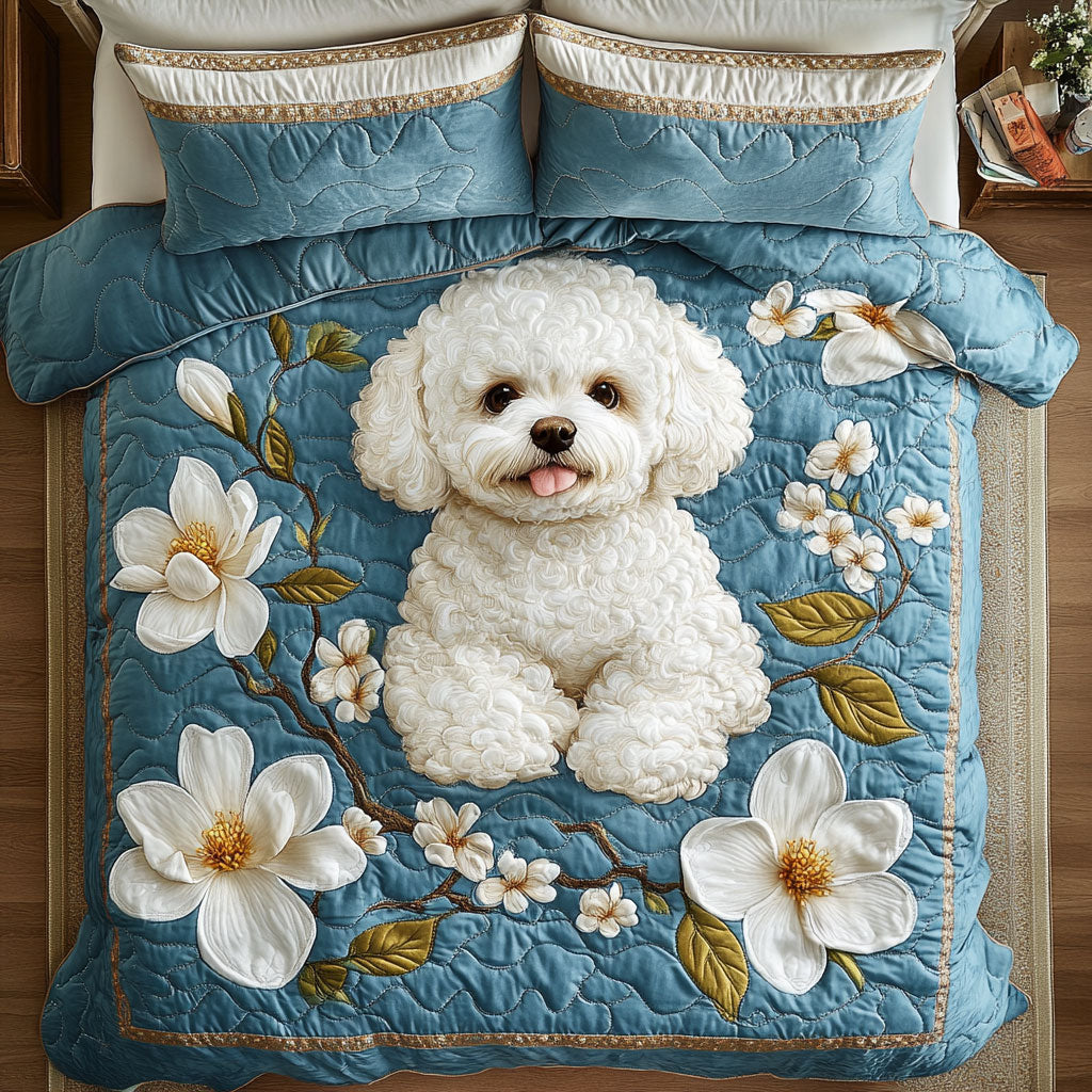 Adorable Bichon Frise WX2103071CL Duvet Cover Set