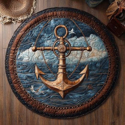 Mystic Ocean Anchor WY1106016CL Quilted Round Mat