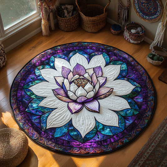Mystic Lotus WY3006125CL Quilted Round Mat
