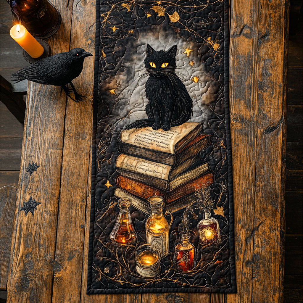 Mystic Black And Book WY2504037CL Quilted Table Runner