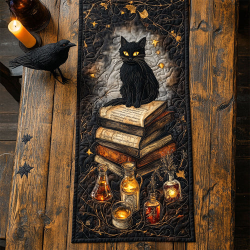 Mystic Black And Book WY2504037CL Quilted Table Runner