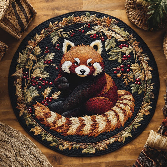 Red Panda Hug WY0306023CL Quilted Round Mat