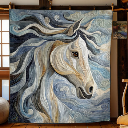 Vibrant White Horse YR1210003CL Quilt