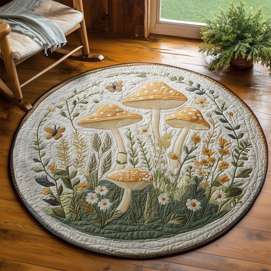 Forest Mushrooms WY2203074CL Quilted Round Mat