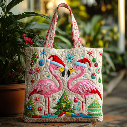 Flamingo Noel Charm WN0210032CL Quilted Tote Bag