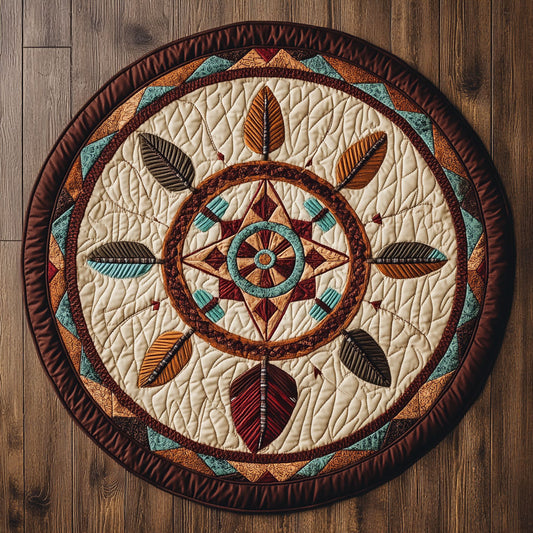 Sacred Native Circle WN1407076CL Quilted Round Mat